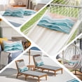thumbnail image 5 of Aqua Coastal Beach Throw Pillow Cover, Pillowcase Protectors with Zipper, Breathable Decorative Lumbar Pillow Case Cover, Modern Oil Painting Nautical Pillow Shams for Couch Sofa 12x20Inch, 5 of 8