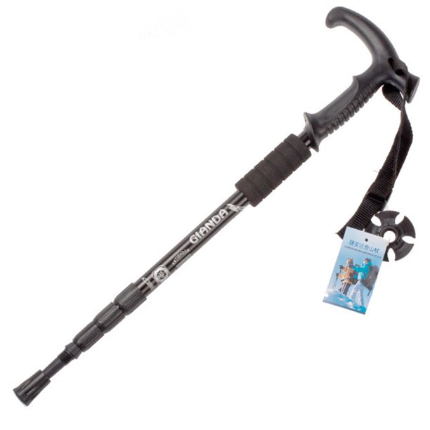 T Shank Shock Absorber Aluminium Alloy 4 Section Walking Sticks