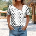 thumbnail image 6 of Lenpel Summer Tops for Women Fashion Asymmetrical Neck Short Sleeve Printed Casual T-Shirts Tunic Tee Blouses, 6 of 6