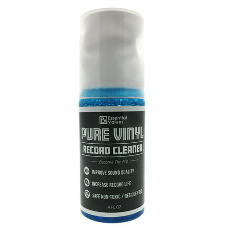 Pure Vinyl Record Cleaner Spray & Micro Fiber Cloth - 4OZ By Essential (Best Vinyl Record Cleaner)