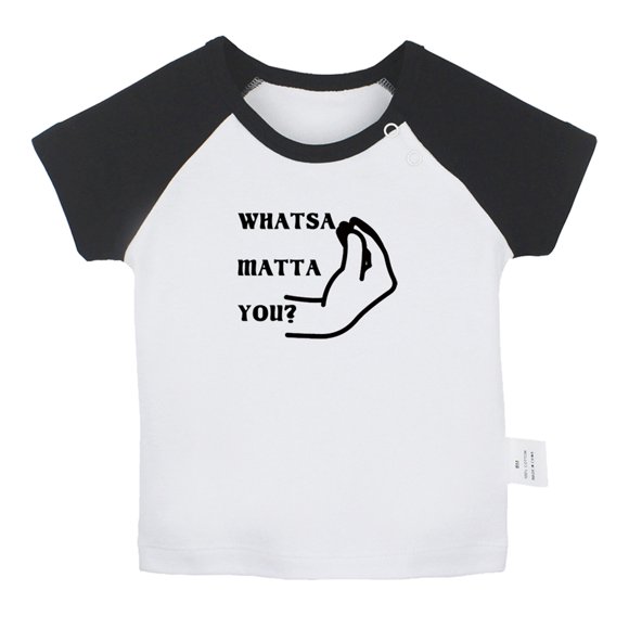 iDzn T-Shirt Drôle « Whatsa Matta You » Italien pour Bébé, T-shirts pour Nouveau-Nés, Hauts pour Nourrissons, T-shirts Graphiques pour Enfants 0-24 Mois