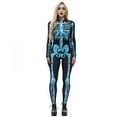 thumbnail image 1 of Combinaison d'Halloween pour Femmes Costume Squelette Nouveauté Combinaison Cosplay Justaucorps, 1 of 7