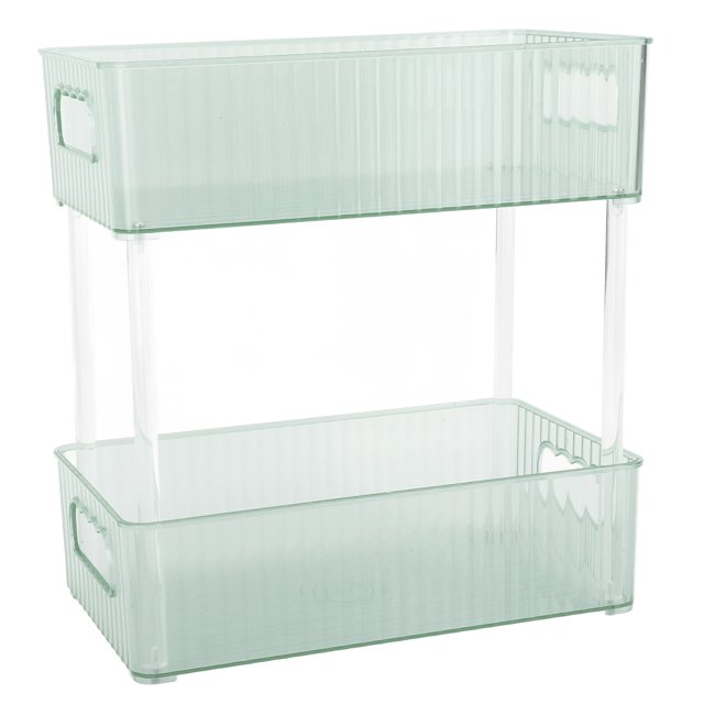 Organizador De Maquillaje Cosméticos Cuidado De La Piel Organizador De Estantes Desmontable Organizador De Encimera De Baño De 2 Niveles Para Tocador De Dormitorio Optimización