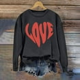 thumbnail image 5 of Women Crew Neck Pullover Oversized Hoodie Dress Zip up Sweatshirts for Women 2026 Heart Graphic Print Round Neck Long Sleeve Blouse Valentines Day Fall Winter Pullover M, 5 of 7