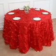 thumbnail image 3 of Efavormart 120" Round Leaf Petal Taffeta Tablecloth - Decorative 3D Leaf Ruffle Table Cover for Forest Party, Wedding, Event, Dessert Tables - Red, 3 of 11
