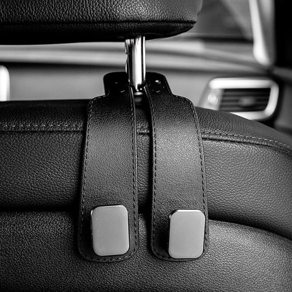 6pcs Car Seat Headrest Hooks ， PU Leather Car Back Seat Hanger, Universal Car Storage Hooks for Purses, Handbags and Grocery Bags