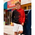 thumbnail image 3 of Lanbubble Boys' 3D Graphic Pullover Hoodie Long Sleeve Hooded Sweatshirt with Kangaroo Pocket Sizes 7-14Y, 3 of 7
