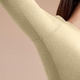 thumbnail image 4 of WZXFASHION Women's Fall Winter Solid Color Round Neck Tight Fitting Soft Comfortable High Stretch Seamless Thermal Underwear Set ThermalNnderwearSet Yellow XXXL, 4 of 9