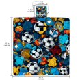 thumbnail image 2 of Football Large Canvas Beach Blanket Picnic Mat - Waterproof Foldable Outdoor Sand Proof Mat for Travel and Camping, Lightweight and Portable, 2 of 6
