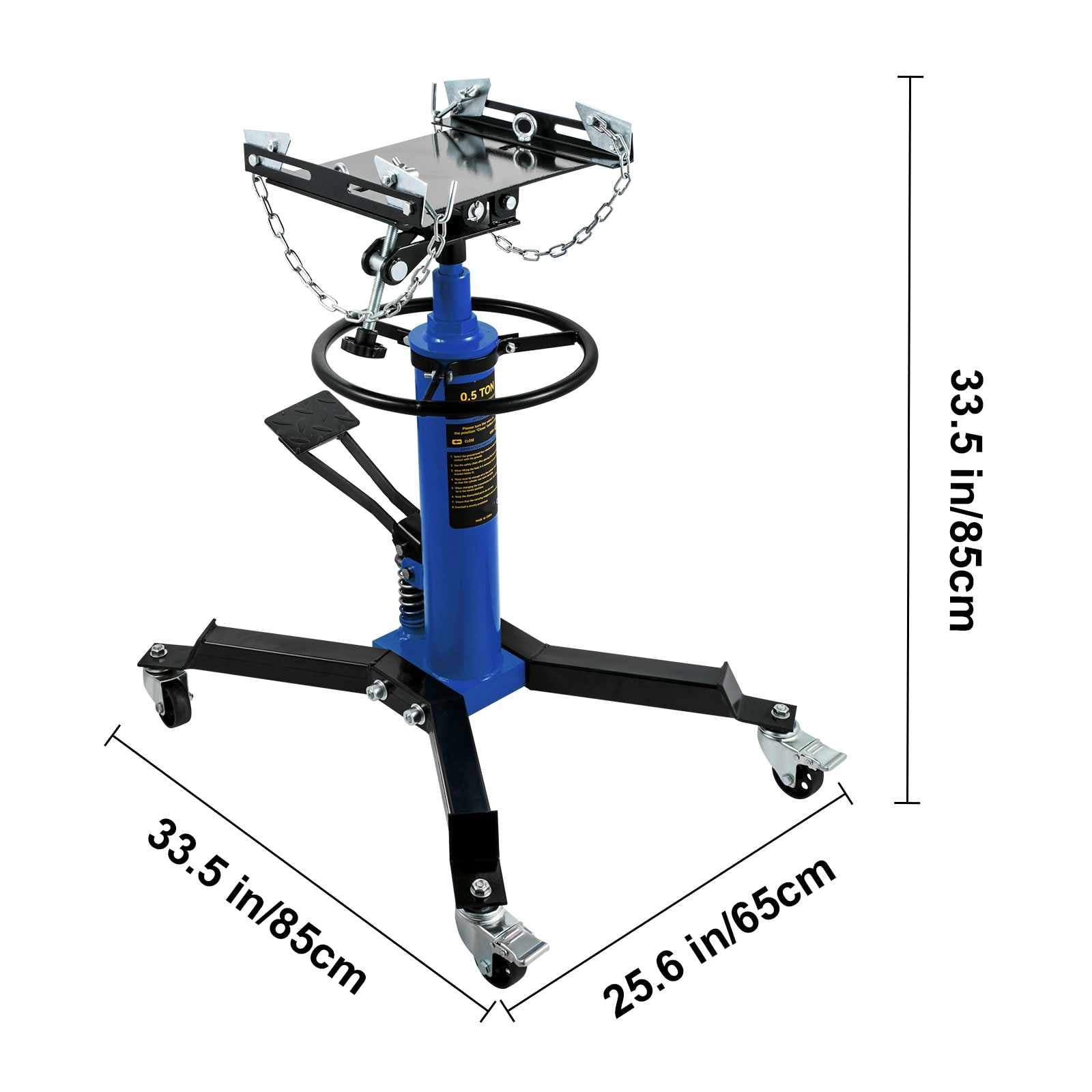 VEVOR Transmission Jack 1100 lbs 2-Stage Hydraulic High Lift Vertical Telescopic,Blue