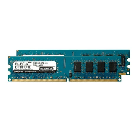 4GB 2X2GB Memory RAM for HP Pavilion Media Center PC A1640n 240pin PC2-4200 533MHz DDR2 DIMM Black Diamond Memory Module