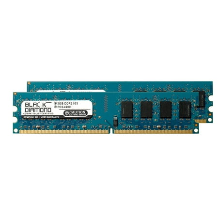 4GB 2X2GB RAM Memory for Intel Desktop Board D946GZIS DDR2 DIMM 240pin PC2-4200 533MHz Black Diamond Memory Module Upgrade