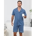 thumbnail image 5 of Men’s Cotton Pajamas Set - Button-Down Shirt & Pants with Pockets, Soft Breathable Sleepwear & Loungewear, Sizes S-2XL, 5 of 11