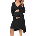 thumbnail image 2 of Ekouaer Maternity Nursing Gown and Robe Set Labor Delivery Nursing Nightgowns for Breastfeeding Pregnancy Clothes, 2 of 5
