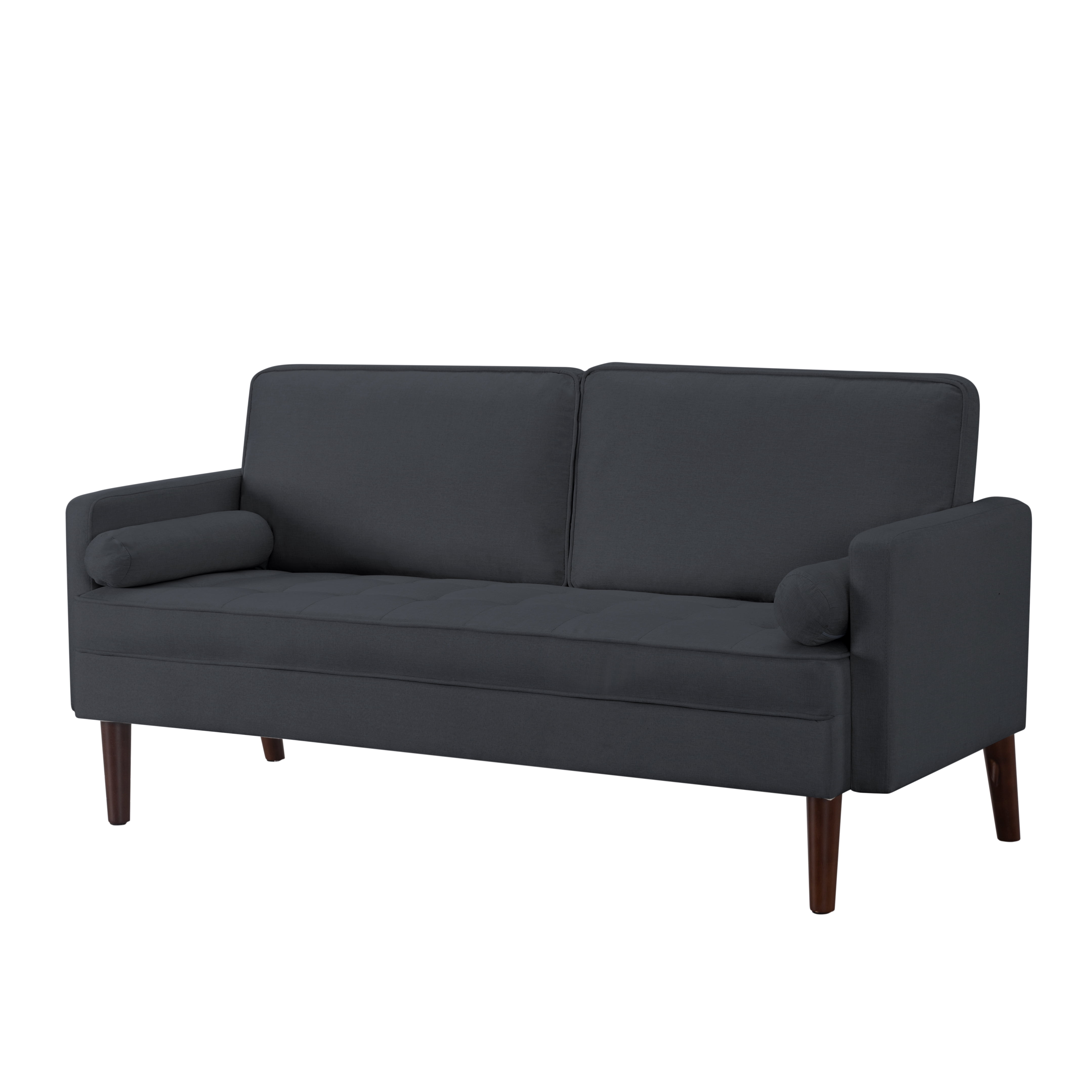Gewnee 65 Inch Loveseat Sofa,2-Seater Sofa Couch with 2 Pillows for Living Rooms, Offices,Bedrooms(Dark Gray）