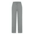 thumbnail image 6 of hoksml Women Sweatpants Lounge Loose Solid Color Elastic Waist Tie Sports Casual Wide Legs Pants with Side Pockets, 6 of 8