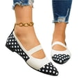 thumbnail image 5 of Everyday Comfortable Ballet Shoes, Walking Shoes Women Slip On, Women's Polka Dots Mesh Ballet Flats Bowknot Pointed Toe Ballerina Flats Closed Toe Comfortable Casual Work Shoes, White 6.5, 5 of 7