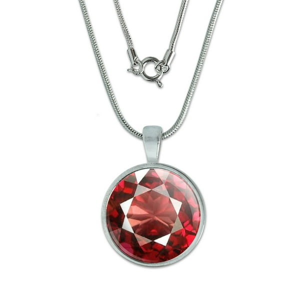 Garnet January Birthstone - Faux Resin Small Pendant