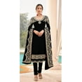 thumbnail image 2 of Reception Wear Indian Pakistani Designer Sewn Churidar Salwar Kameez Outfits ( Black, 6XL - 54 ), 2 of 5