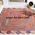 thumbnail image 5 of Jaipur Art And Craft Bohemian Rectangle Braided Jute with Multicolor Cotton Area Rug (5x8 Sq ft), 5 of 5