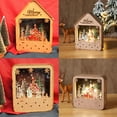 thumbnail image 4 of UYUH Lighted Christmas Deer Wood Decor White Hair Pair with Painted Chalet House Holiday Office Desktop Decorations Festive Gift Rustic Winter Village, 4 of 7