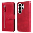 thumbnail image 1 of Wallet Case for Samsung Galaxy S26 Ultra with Zipper Pocket & Card Slots – Stand Function Red, 1 of 5