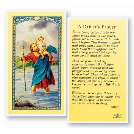 

Saint Christopher Drivers Prayer Catholic Prayer Holy Card with Prayer on Back Pack of 25