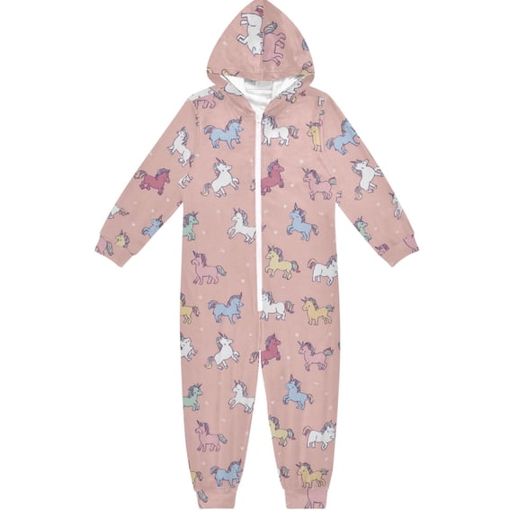 Soft Big Kids Onesie Pajamas Cozy Loose-Fit Jumpsuits for kids with Pockets for Christmas Lounge & Play Cute Various Poses Unicorns