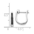thumbnail image 2 of 14K White Gold Black Diamond 3mm Hinged Hoop Earrings, 2 of 2