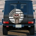 thumbnail image 3 of Funny Raccoon Spare Tire Cover Black White American Flag Wheel Protector for Truck SUV Trailer Camping Rv Tire Covers, 3 of 10