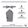 thumbnail image 6 of CTM  Cotton Seersucker Stripe Bow Tie and Hanky Set (Men), 6 of 6
