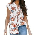 thumbnail image 2 of Summer Savings Clearance 2023! TAGOLD Womens Summer Tops,Women's Summer Casual Short Sleeve Blouse Button Floral Print Turndown Collar T-Shirt Tops, 2 of 5