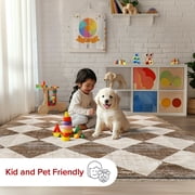 nuLOOM Meline Checkered Fringe Area Rug, 3' 3 x 5', Meline Beige