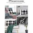 thumbnail image 4 of Juego de 2 fundas de almohada con diseño de cuadros de búfalo, cuadradas, estilo rústico, para exteriores, de lino y algodón en blanco y negro, para decoración del hogar, Pascua y coche., 4 of 5