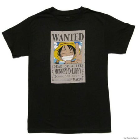 Anime Luffy Wanted Poster Adult T-Shirt