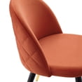 thumbnail image 4 of Modway Cordial 18" Velvet Dining Chairs in Matte Black/Orange (Set of 2), 4 of 9