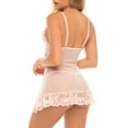 thumbnail image 2 of Women's Oh La La Cheri 2139 Valentine Lace Babydoll And G-String Set (Silver Peony XL), 2 of 2