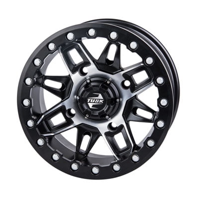 4/156 Tusk Wasatch Beadlock Wheel 14x7 4.0 + 3.0 Machined/Black for Kawasaki MULE Pro-FXT EPS 2015-2018