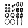 thumbnail image 3 of 30 pendientes de aro colgantes de cadena larga punk gótico Kpop para hombres de acero inoxidable unisex, 3 of 5