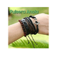 thumbnail image 2 of Pulsera Ancla Xtellar Cuerda Cuero Cuentas 4 En 1 Vintage Unisex Largo 6 cm, 2 of 4