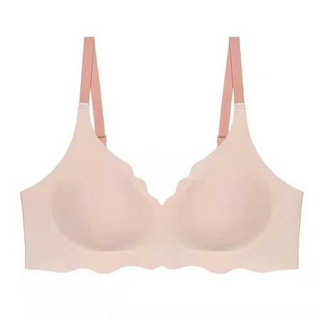 

ANXINDABX Seamless Ladies Underwear V-neck No Steel Ring Small Chest Gathered Adjustable Small Comfortable Thin Top Bra
