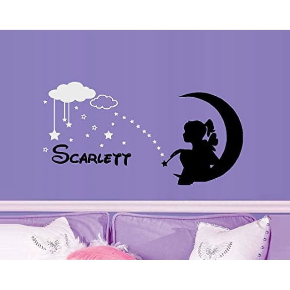 FAIRY MOON (Custom NAME) ~ WALL, Decal 20" x 22", AND 20" X 20"