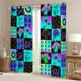 thumbnail image 2 of Homewish Fungus Botanical Mushroom Blackout Curtains Set of 2 (52x84 Each),Rustic Bohemian Style Window Curtains,Neon Blue Black Curtains and Drapes For Kids,Super Cozy Room Decor, 2 of 6