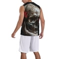 thumbnail image 2 of Naloa Realistic Rose Skull Basketball Jersey Reversible Men's Mesh Athletic Sports Shirts Training Practice S-4XLXX-Large, 2 of 6