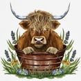 thumbnail image 3 of CafePress - Highland Cow Sitting In A Metal Kids T Shirt - Light Classic Kids Graphic, Short Sleeve T-Shirt, Sizes XS-XL, 3 of 4