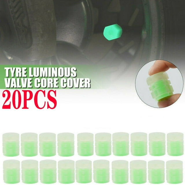 ER 20PCS Universal Fluorescente Car Tire Valve Caps Neumático luminoso Va brillar Electrónica