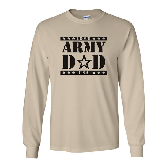 Proud Army Dad Long Sleeve T-Shirt in Sand
