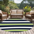 thumbnail image 4 of Green and 7FT Round Area Rugs for Living Room 111 Navy Blue Stripes Abstract Geometric Striped Ultra-Thin Non-Slip Round Rugs Machine Washable Low Pile Circle Carpet for Bedroom Kitchen Nursery, 4 of 9