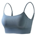 thumbnail image 2 of hoksml Thin Strap Crisscross Back Sports Bra for Women Wireless Seamless Bralette, 2 of 6