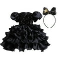 thumbnail image 1 of Robes de Princesse pour Fillettes Robe de Bal d'Anniversaire Manches Bouffantes Robe à Sequins en Tulle + Bandeau, 1 of 4